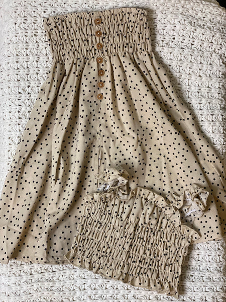 Polka dot cami top & skirt